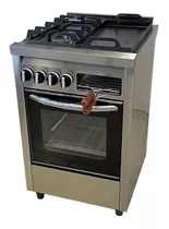 Cocina Usman Industrial 991 A Gas 2 Hornallas  Acero Inox Puerta Con Visor