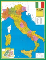 Mapa Itália Politico Rodoviário Gigante 120 Cm X 90 Cm Atual