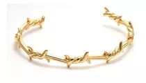 Pulsera De Titanio Hombre Gold Espinas Moda Masculina