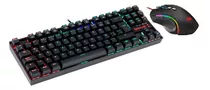 Combo Mecanico Gamer Redragon K552rgb-ba-sp Kumara Blue Color Del Mouse Negro Color Del Teclado Negro