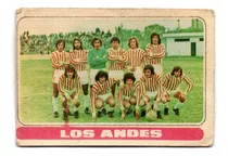 Figurita Los Andes Tarjeton Formacion Futbol Fulbito 1974