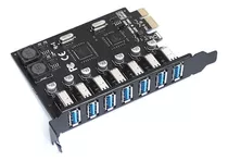 Placa Pci-e Com 7 Portas Usb 3.0 Com Modulo De Alimentação