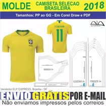 Molde Camiseta Seleção Brasileira 2018 (pp Ao Gg)+sublimação