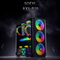 Case Gamer Soeyi Ax1-b20,con 3 Ventiladores Led Rgb, Jwk