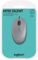 Mouse Logitech M110 Silent Optico Usb Silver Color Gris Medio