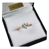 Anillo De Oro 18k Cintillo Corazón Garantía Por Vida Cds A6c