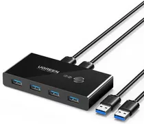 Conmutador De Periféricos Ugreen, Usb 3.0, 4 Puertos, 2 Pc