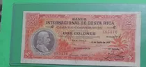 Billete 2 Colones Caja De Conversión Costa Rica 1937.