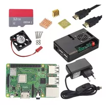 Kit Raspberry Pi3 Model B+ Com Fonte  + Case + Dissipador