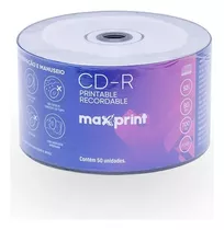 Mídia Cd­-r Gravável 700mb ­80 Min 52x ­bulk C/50un Maxprint