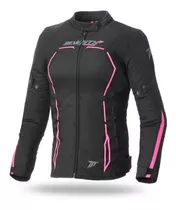 Chaqueta Para Moto Seventy Sd-jr67 Invierno Mujer Negra/rosa