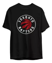 Remera Basket Nba Toronto Raptors Negra Logo Completo