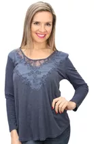 Blusa Mujer Encaje Bordada Importada