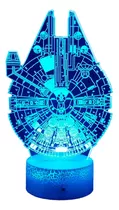 Lámpara 3d Star Wars Hálcon Milenario Agrietada + C. Remoto
