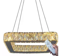 Lustre Pendente Cristal K9 C/ Lâmpada (3 Tons) + Controle Cor Cristal/transparente 110v/220v