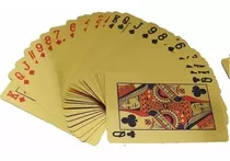 Baralho Dourado Ouro 24k Folheado Poker Truco Cartas Jogos