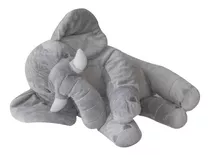 Almofada Travesseiro Elefante Bebê Pelúcia Cinza 80cm