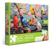 Quebra-cabeça 300 Pç Pássaros Cerejeira Coleção Mentes Ativa