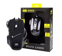 Mouse Knup Gamer Kp-v4 Ajuste Dpi Rgb Led Cabo Nylon 7 Botões Usb