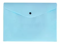Envelope Plástico Com Botão A4 Cor Pastel Serena Dello Cor Azul