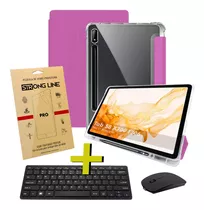 Capa Tab S8 X700 X706 Porta Pen + Teclado Mouse E Pelicula