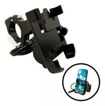 Portacelular De Metal Con Usb Para Moto Soporte De Manubrio