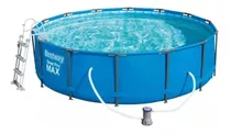 Piscina Estructural Redonda Bestway 56950 Con Capacidad De 13030 Litros De 4.27m De Largo X 4.27m De Ancho De 4.27m De Diámetro  Azul Diseño Mosaico