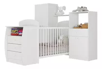 Quarto Infantil Com Berço-cômoda Laura Multimóveis Branco