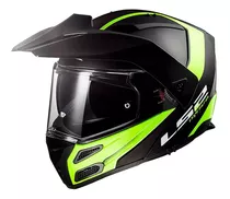 Casco Moto Ls2 Ff324 Abatible Metro Evo Negro Matte Amarillo