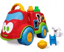 Caminhão De Bombeiro Brinquedo Didático C/ Blocos - Cardoso