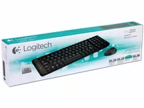 Teclado E Mouse Logitech Wireless Mk220 Preto