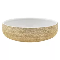 Brava Spun Textured Metallic Gold Finished Bowl For Tab...