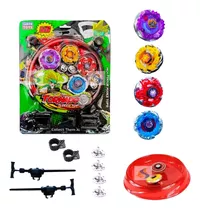 4 Beyblade Metal Led + Lançador + Arena  Top Brinde 