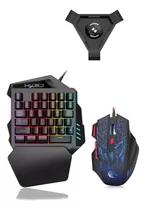 Hxsj J50 Una Mano Teclado Gaming 35 Teclas Led Con Adaptador