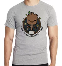 Camiseta Infantil Top Salve Galáxia Guardioes Groot Árvore