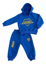 Conjunto Frizado Bebé Buzo Y Pantalon Boca Juniors Oficial 