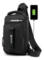 Mochila Antirrobo Bolso De Pecho Impermeable Con Puerto Usb