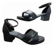 Sam123 Sandalias Taco Eco Talles Grandes Eve Negras