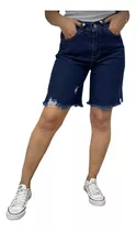 Short Bermuda Jean Mujer Pantalon Tiro Alto Mom Capri Yort