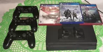 Ps4 Slim De 1 Tera Con Todos Sus Cables, 3 Mandos Y 3 Juegos