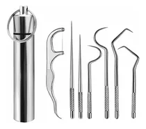 Kit Instrumentos De Limpeza Dental Removedor De Tártaro 7pçs