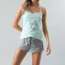 Pijamas Top + Short Caja Flores Mujer 33093-187