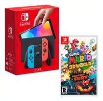 Consola Nintendo Switch Oled Neon + Super Mario 3d World 