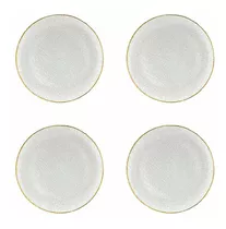 Set 4 Platos Base De Vidrio Con Orilla De Oro 33 Cm Dk-23_4