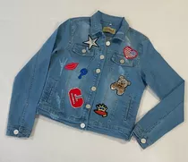 Chaqueta De Jean Con Parches Para Mujer