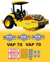 Kit Adesivos Compatível Rolo Compactador Muller Vap 70 Cor Padrão