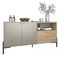 Mueble Bahiut Vajillero 2 Puertas 2 Cajones 150 Cm Living Color Olmo Gris Cubanita