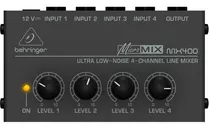 Mixer Compacto Behringer Micromix Mx400 4 Canais Low Noise 110v/220v