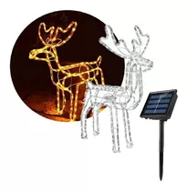 Reno Navideño Con Luz Led Solar 120cm Navidad Decorativo