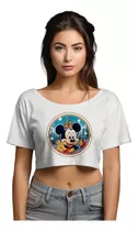 Cropped Oversized Bco Mickey Mouse Mundo Disney